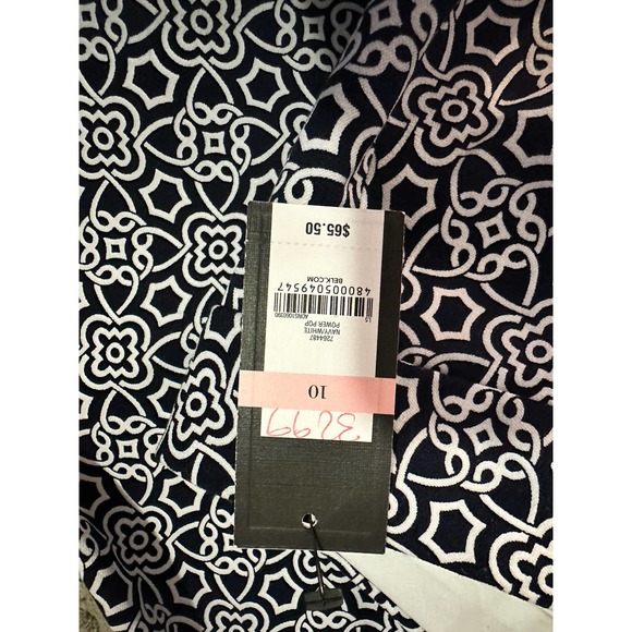 NWT Crown & Ivy Navy/White Power Pop Cropped Pants Sz. 10 - Picture 9 of 9